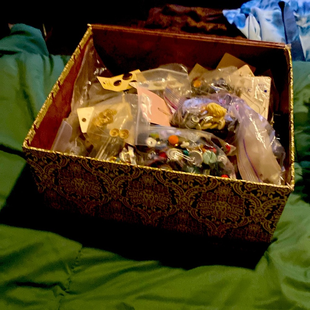 Three boxes of buttons that my great grandmother  & grandmother collected